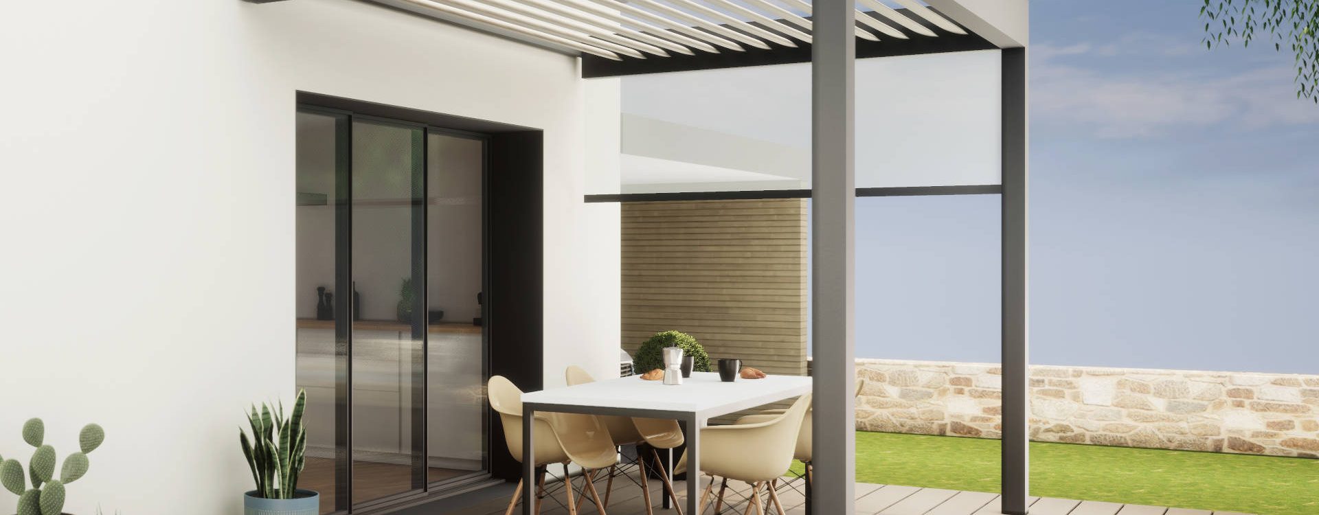 PERGOLAS BIOCLIMATIQUE 1920X750 | Armafen Comment préparer son extérieur avant l’installation d’une pergola bioclimatique ? Illzach